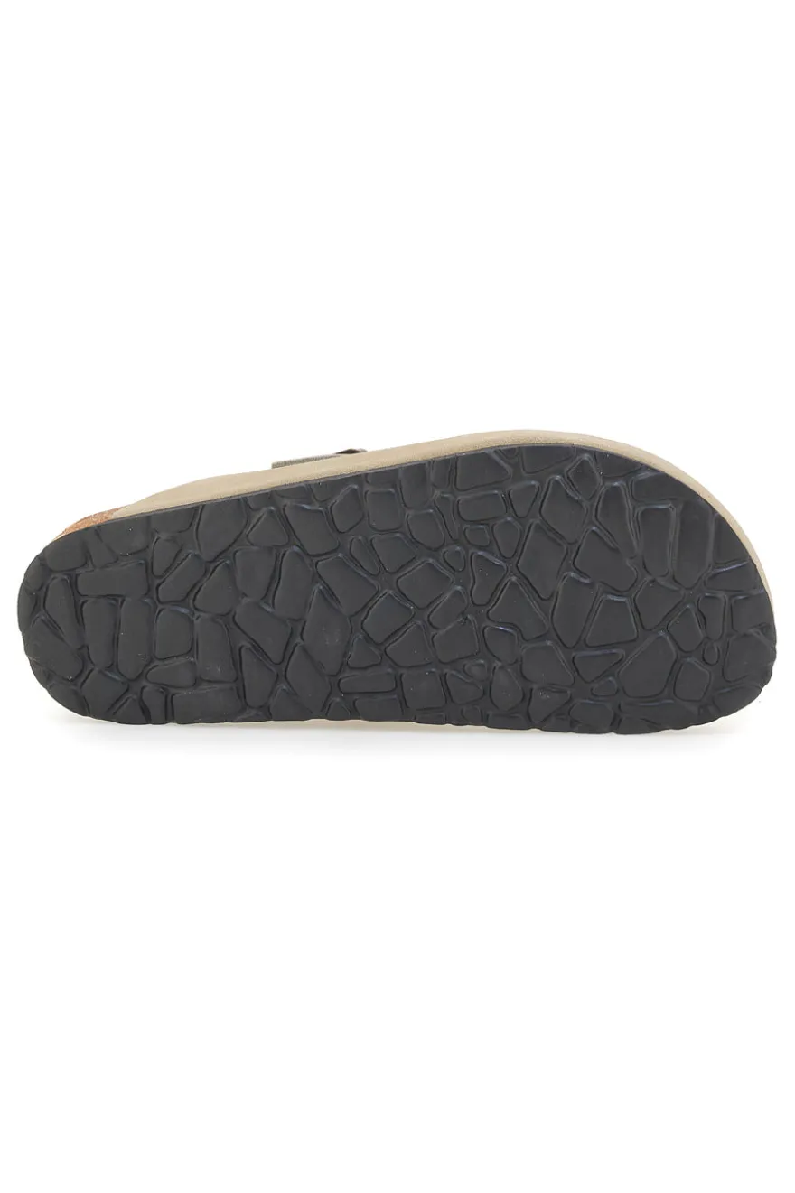 Ciabatte beige chiaro con fibbia in vera pelle Pittarello Tierra 335A013PR