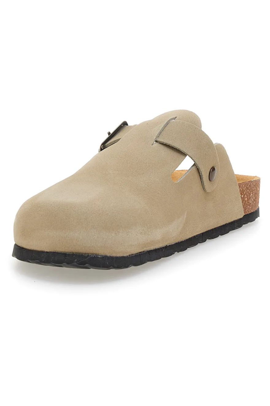 Ciabatte beige chiaro con fibbia in vera pelle Pittarello Tierra 335A013PR