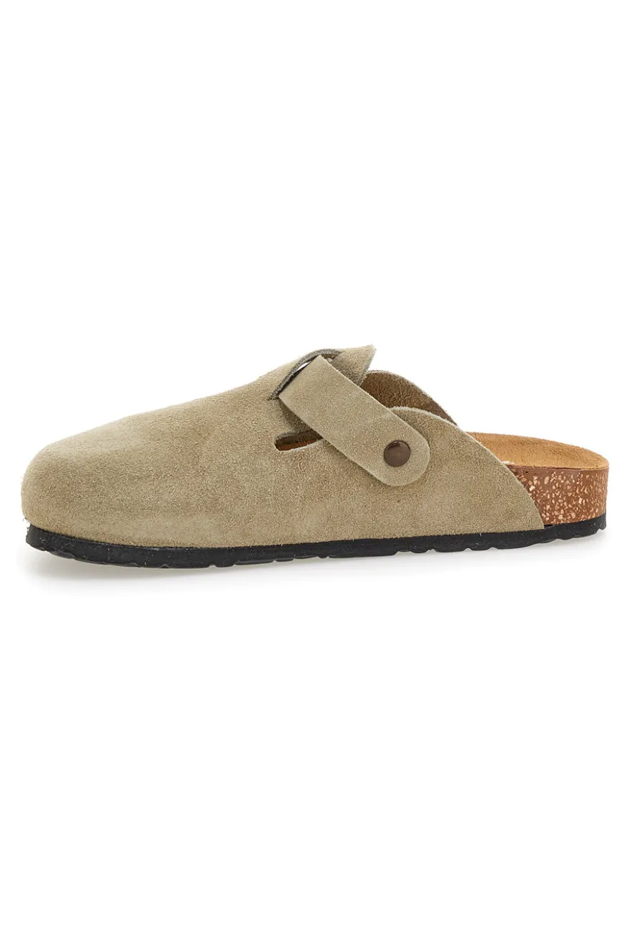 Ciabatte beige chiaro con fibbia in vera pelle PittarelloTierra 335A013PR