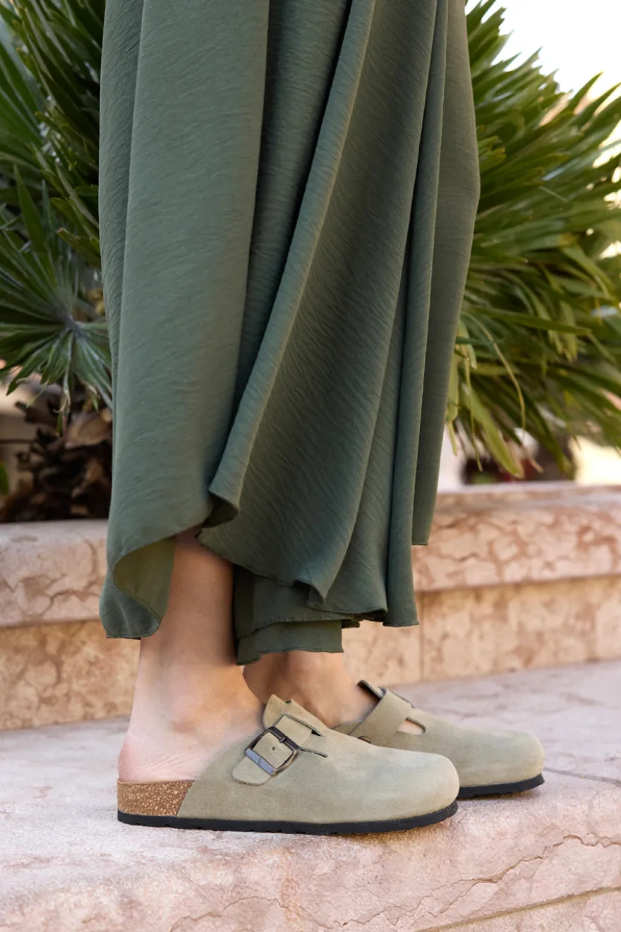 Ciabatte beige chiaro con fibbia in vera pelle PittarelloTierra 335A013PR