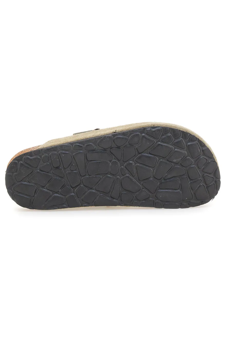 Ciabatte beige chiaro con fibbia in vera pelle PittarelloTierra 335A013PR