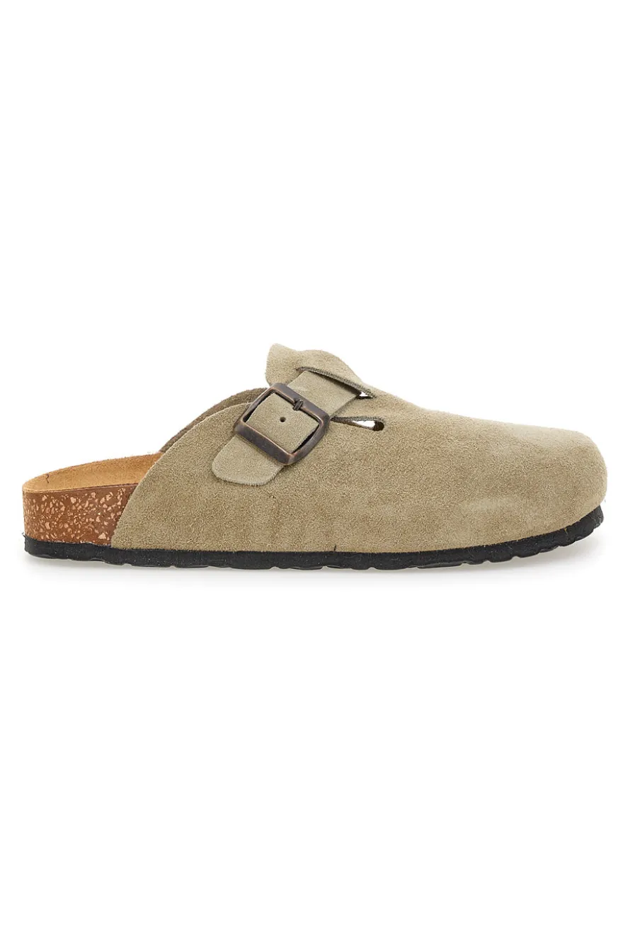 Ciabatte beige chiaro con fibbia in vera pelle PittarelloTierra 335A013PR