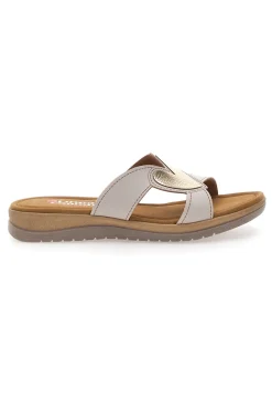 Ciabatte beige con dettaglio a cuore Linea Comoda 7190V
