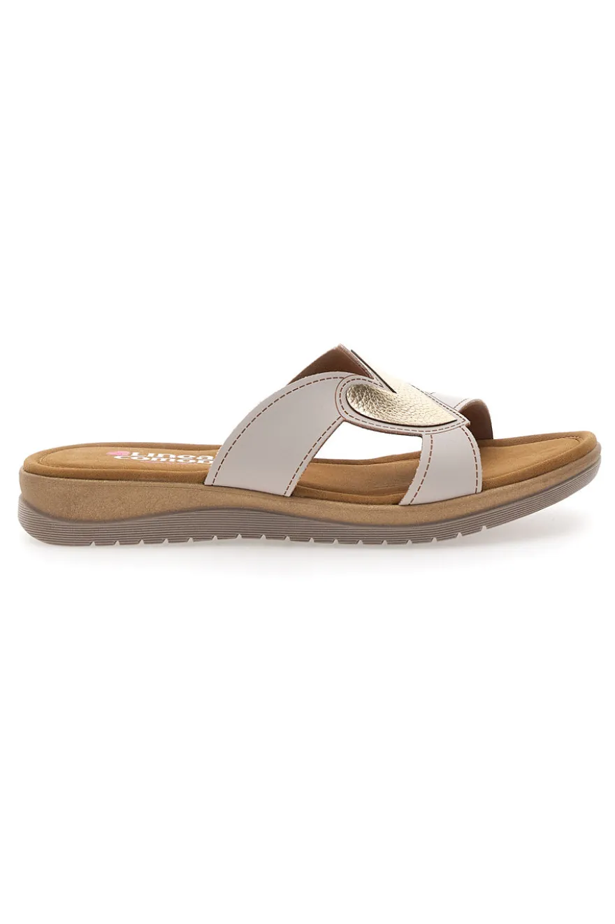 Ciabatte beige con dettaglio a cuore Linea Comoda 7190V