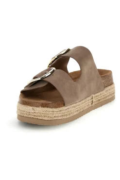 Ciabatte beige con doppia fascia regolabile e suola platform Superga S11T228.