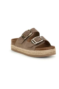 Ciabatte beige con doppia fascia regolabile e suola platform Superga S11T228.