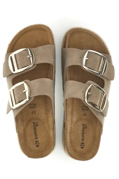 Ciabatte beige con doppia fascia regolabile e suola platform Superga S11T228.