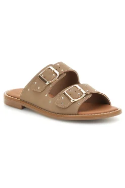 Ciabatte beige con doppia fibbia Plocadi CHMAT