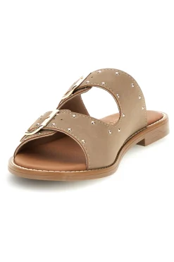 Ciabatte beige con doppia fibbia Plocadi CHMAT