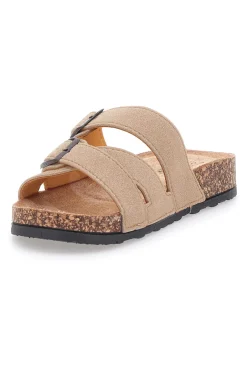 Ciabatte beige con doppia fascia regolabile Pittarello Sun BL208417