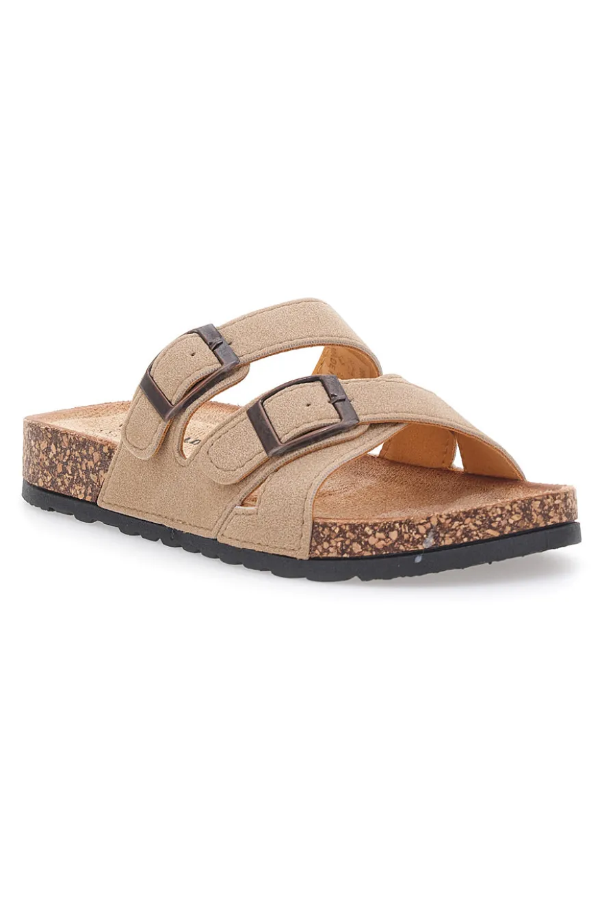 Ciabatte beige con doppia fascia regolabile Pittarello Sun BL208417