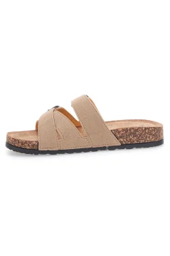 Ciabatte beige con doppia fascia regolabile Pittarello Sun BL208417