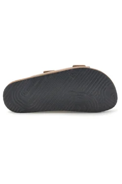 Ciabatte beige con doppia fascia regolabile Made in Italy in vera pelle Superga S31T823