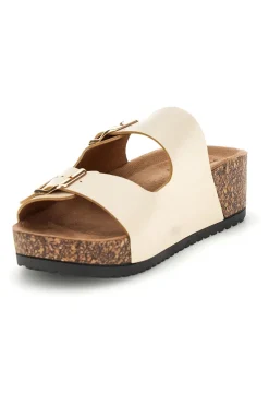 Ciabatte beige con doppia fibbia Pittarello sun BLB2505221E