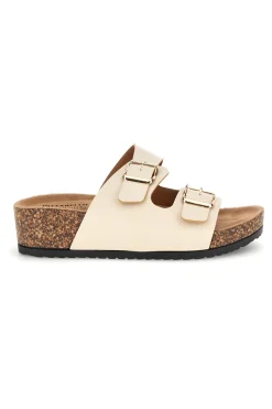 Ciabatte beige con doppia fibbia Pittarello sun BLB2505221E