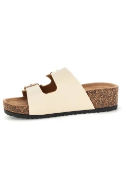 Ciabatte beige con doppia fibbia Pittarello sun BLB2505221E