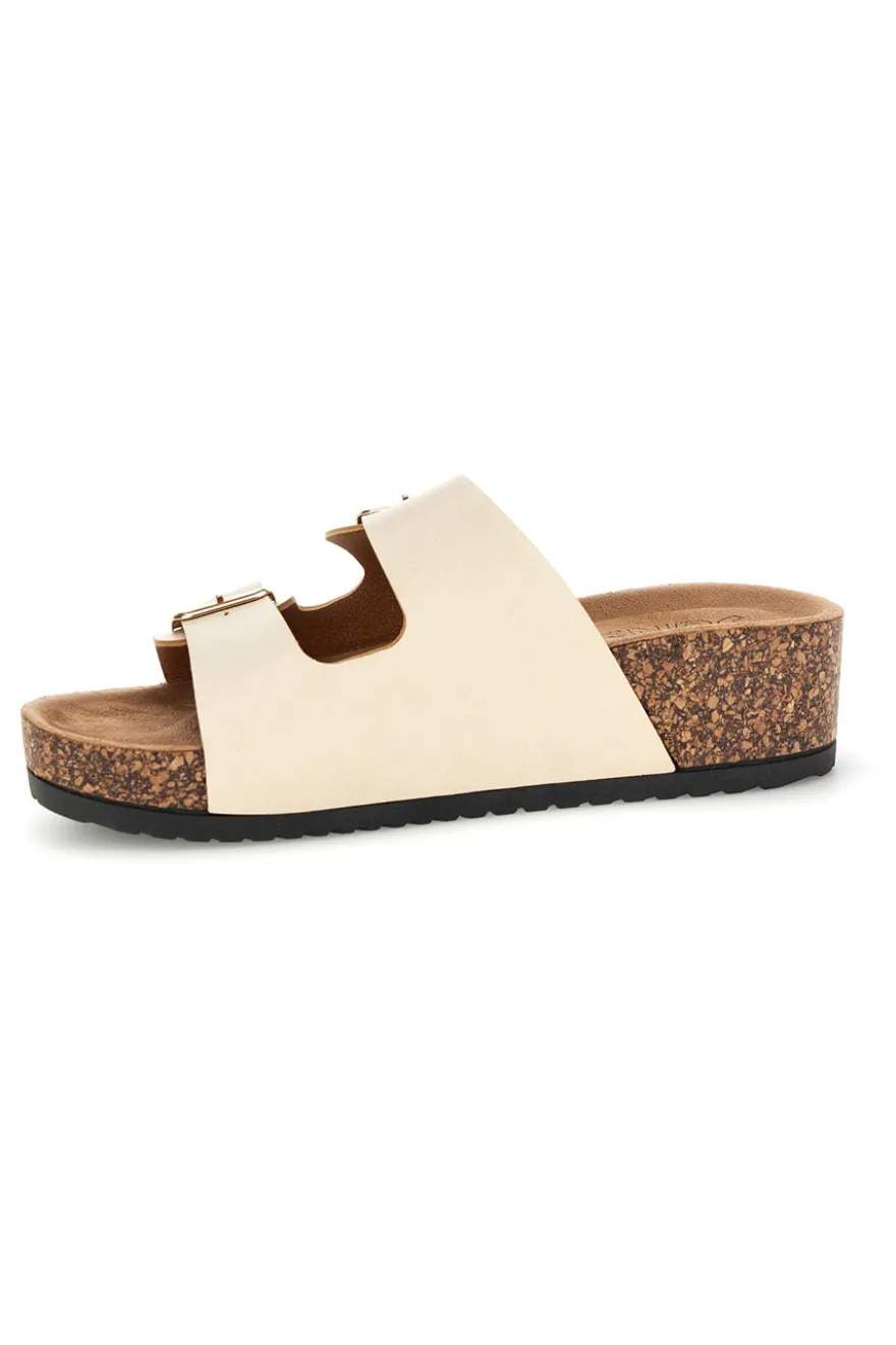 Ciabatte beige con doppia fibbia Pittarello sun BLB2505221E