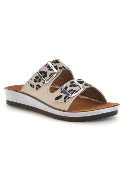 Ciabatte beige con doppia fascia e doppia fibbia Inblu 58 CP