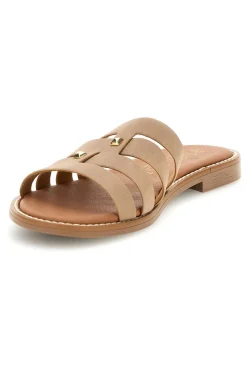 Ciabatte beige con fasce sagomate Plocadi MAT0