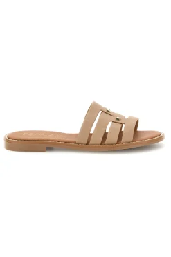 Ciabatte beige con fasce sagomate Plocadi MAT0