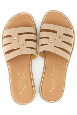 Ciabatte beige con fasce sagomate Plocadi MAT0