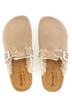 Ciabatte beige con fibbia e fodera calda Inblu 39 CT