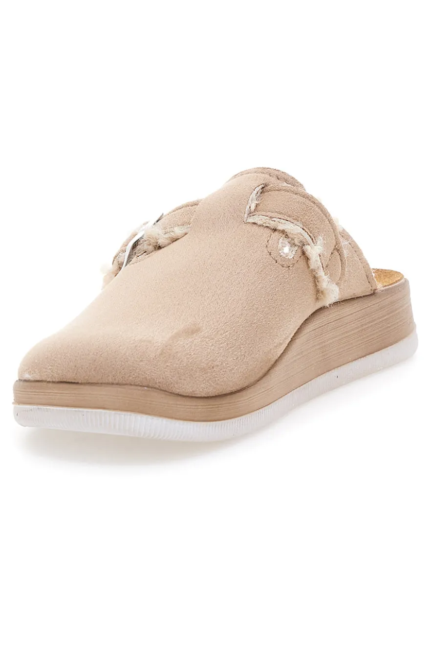 Ciabatte beige con fibbia e fodera calda Inblu 39 CT