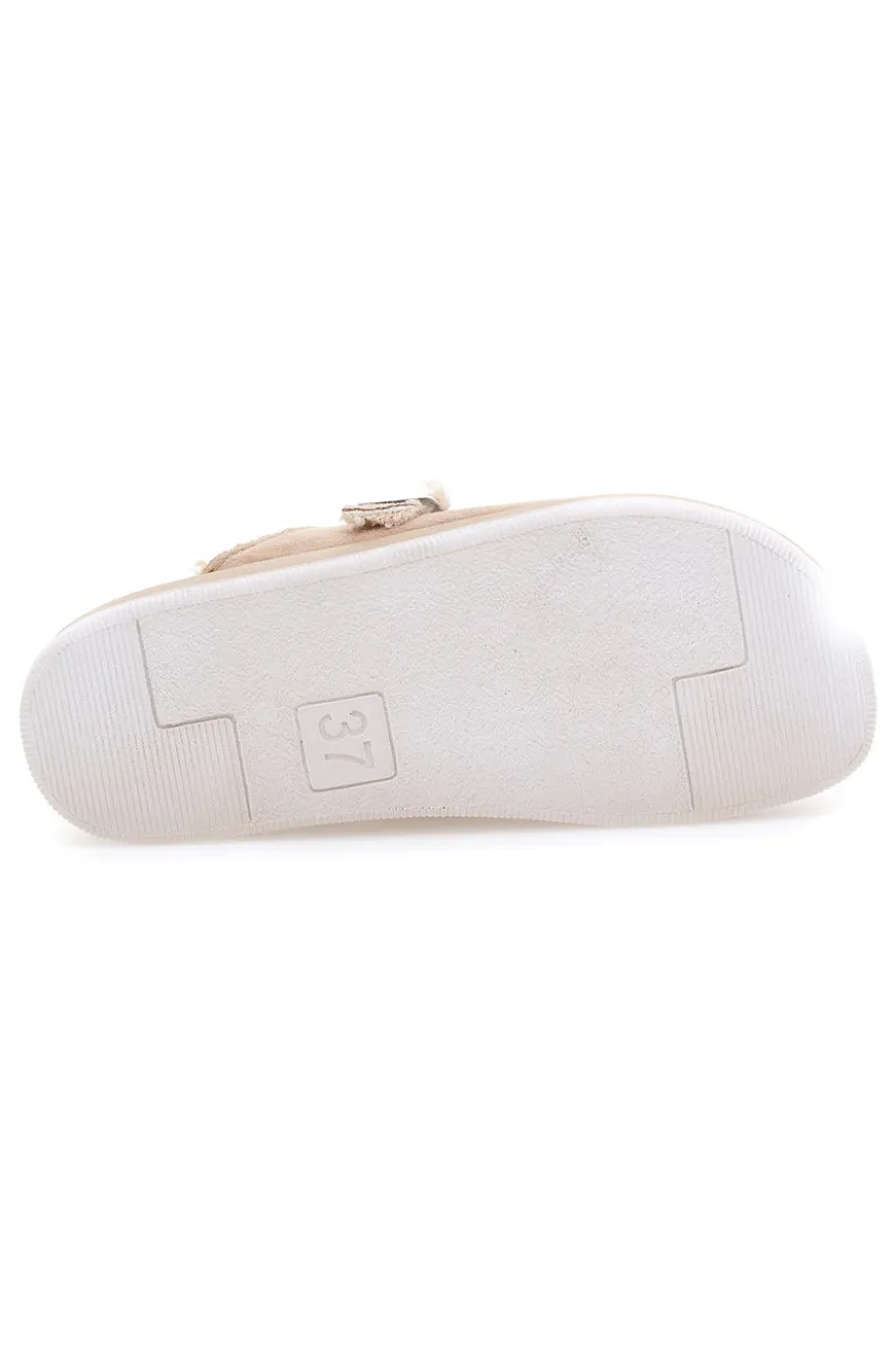 Ciabatte beige con fibbia e fodera calda Inblu 39 CT