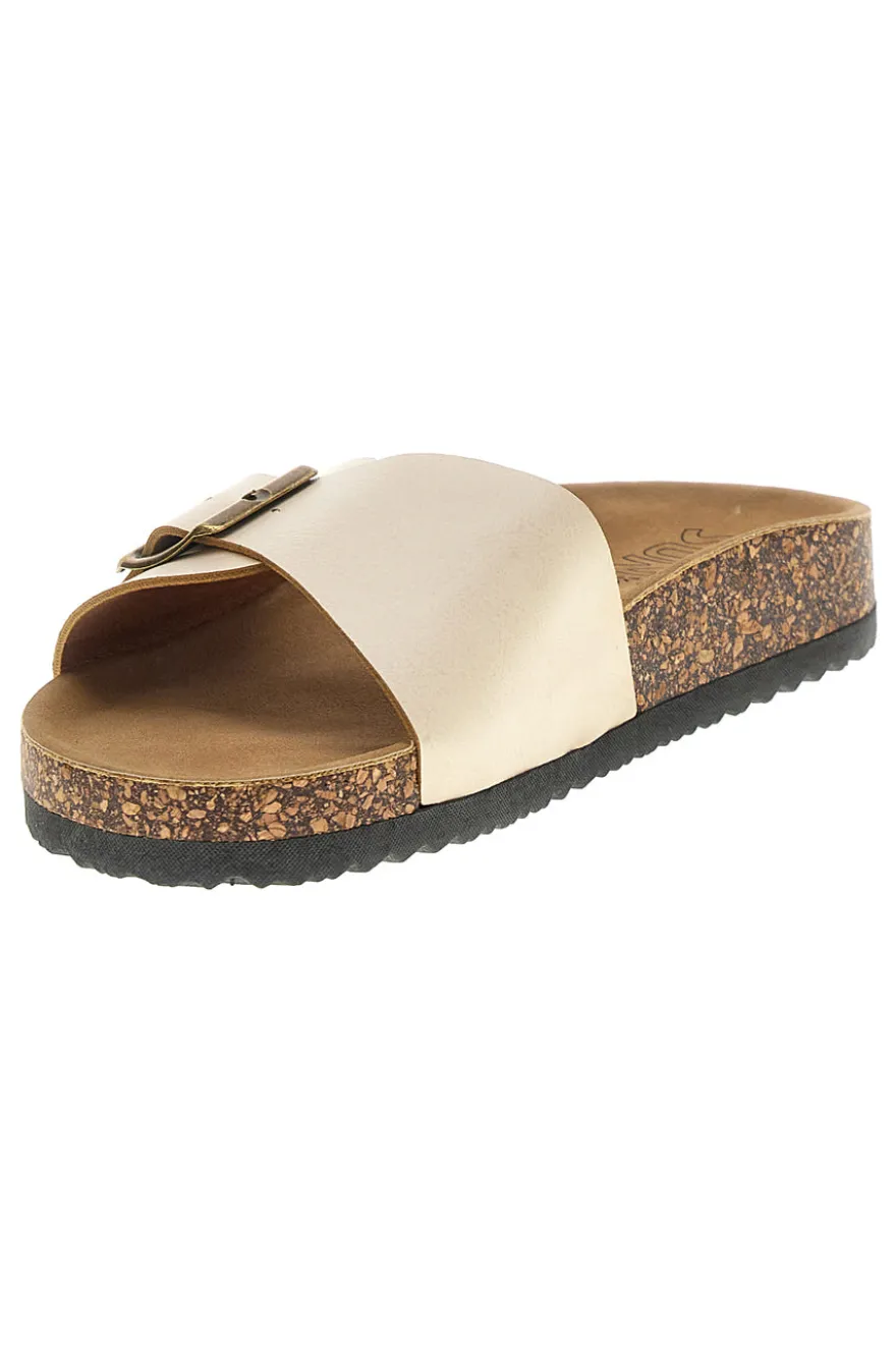 Ciabatte beige con fibbia Pittarello Sun AP26S1098
