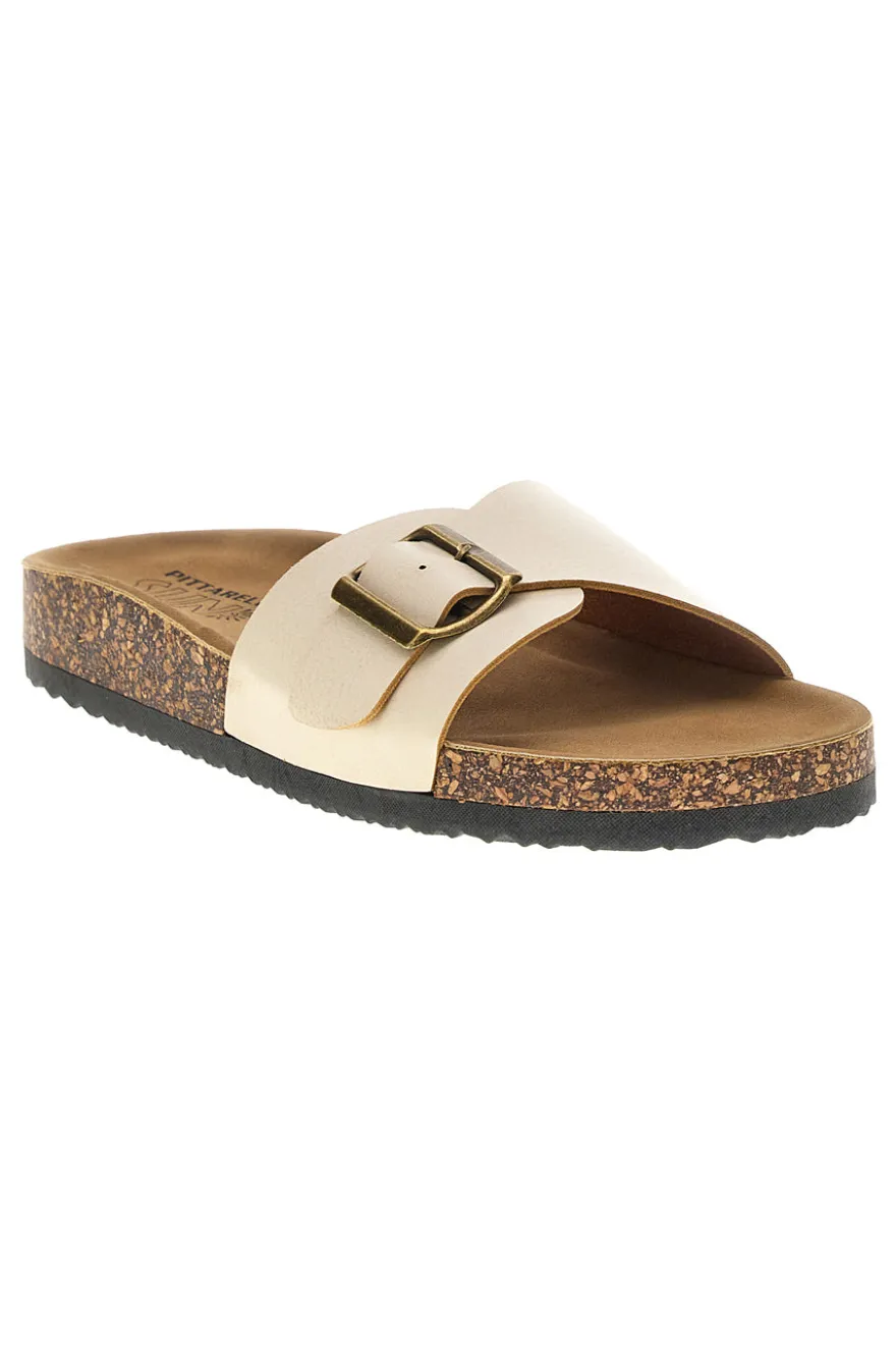 Ciabatte beige con fibbia Pittarello Sun AP26S1098