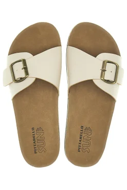 Ciabatte beige con fibbia Pittarello Sun AP26S1098