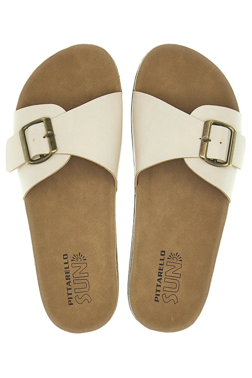Ciabatte beige con fibbia Pittarello Sun AP26S1098