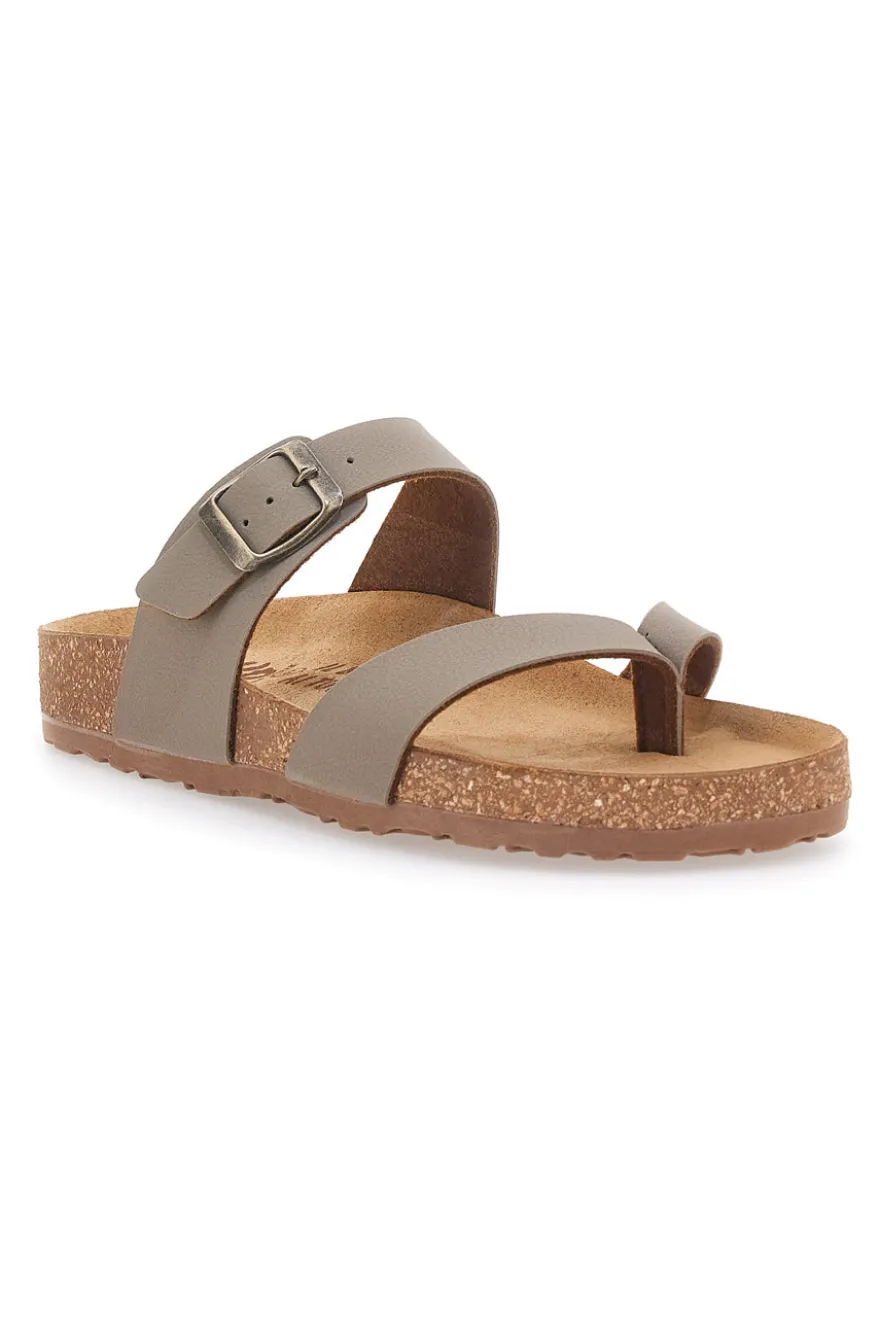 Ciabatte Beige con fibbia regolabile e plantare anatomico Bio Up 202