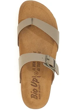 Ciabatte Beige con fibbia regolabile e plantare anatomico Bio Up 202