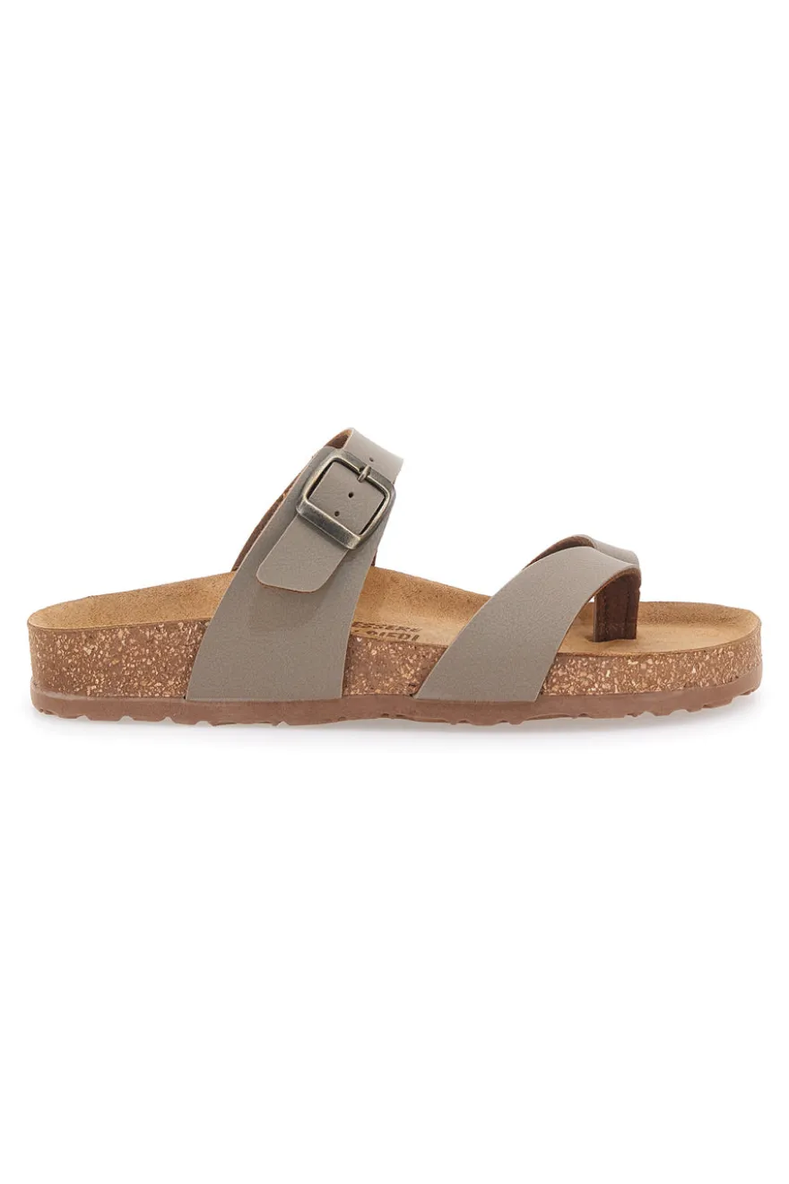 Ciabatte Beige con fibbia regolabile e plantare anatomico Bio Up 202