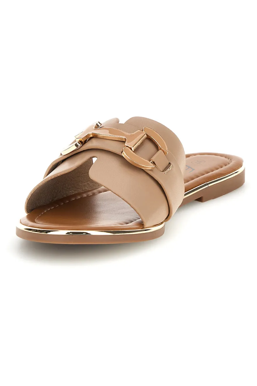 Ciabatte beige con morsetto Fun beach 15601