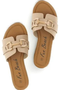 Ciabatte beige con morsetto Fun beach 15601