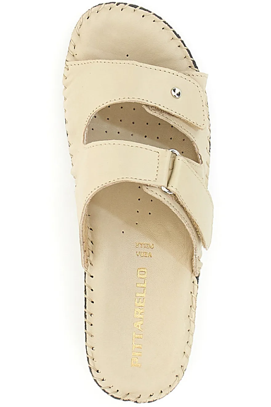 Ciabatte Beige Con Plantare In Vera Pelle Pittarello 42062