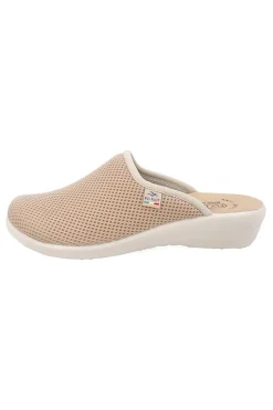 Ciabatte beige con sottopiede in vera pelle antiscivolo Fly Flot 90T40368FE
