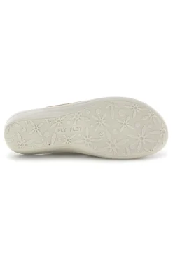 Ciabatte beige con sottopiede in vera pelle antiscivolo Fly Flot 90T40368FE