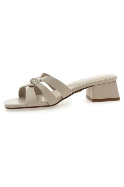 Ciabatte Beige Con Tacco A Blocco Laura Biagiotti 9028