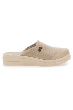 Ciabatte Beige con Tomaia in Pelle Effetto Lucido BIO UP 753