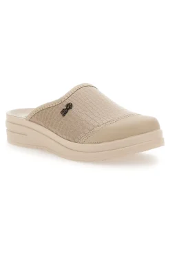 Ciabatte Beige con Tomaia in Pelle Effetto Lucido BIO UP 753
