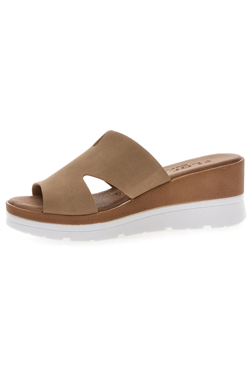 Ciabatte Beige con Zeppa A Contrasto Bianca PLOCADI 11071242