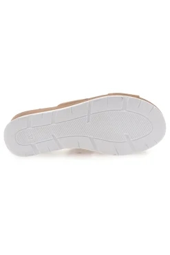 Ciabatte Beige con Zeppa A Contrasto Bianca PLOCADI 11071242