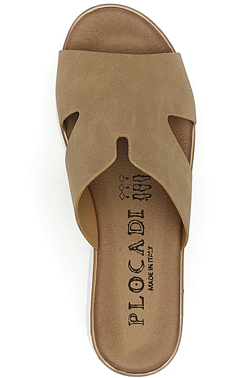 Ciabatte Beige con Zeppa A Contrasto Bianca PLOCADI 11071242