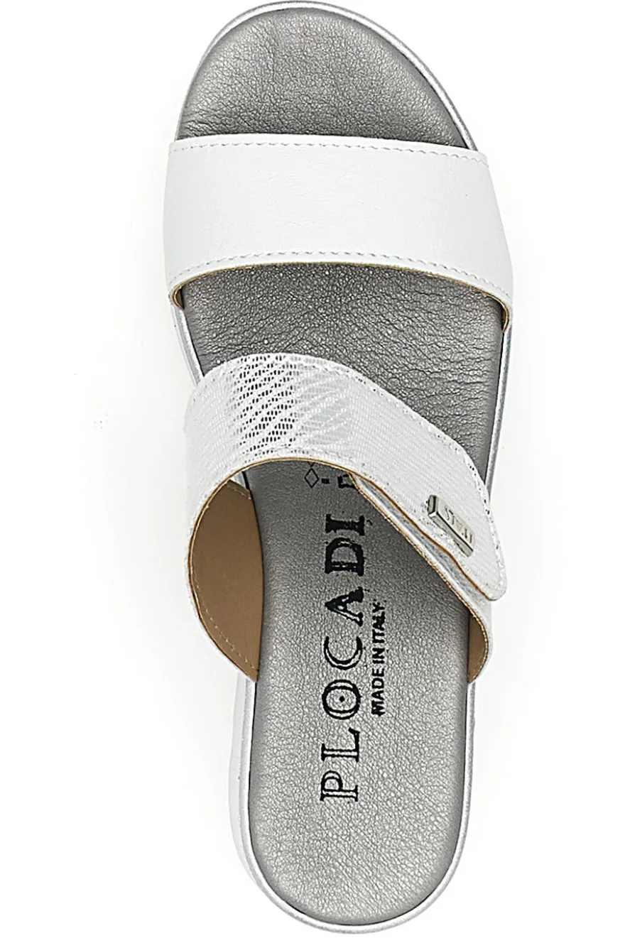 Ciabatte Beige con Zeppa A Contrasto Bianca PLOCADI 11073143