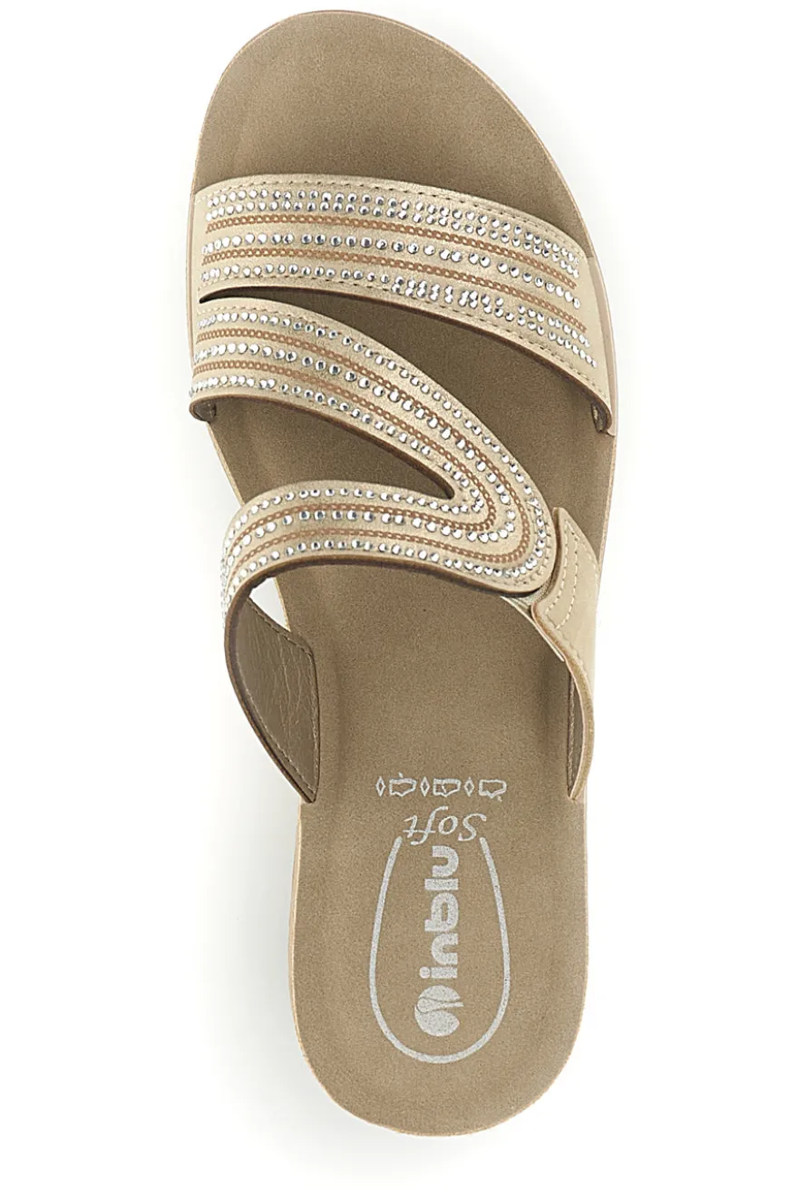 Ciabatte beige con zeppa Inblu 23 RN