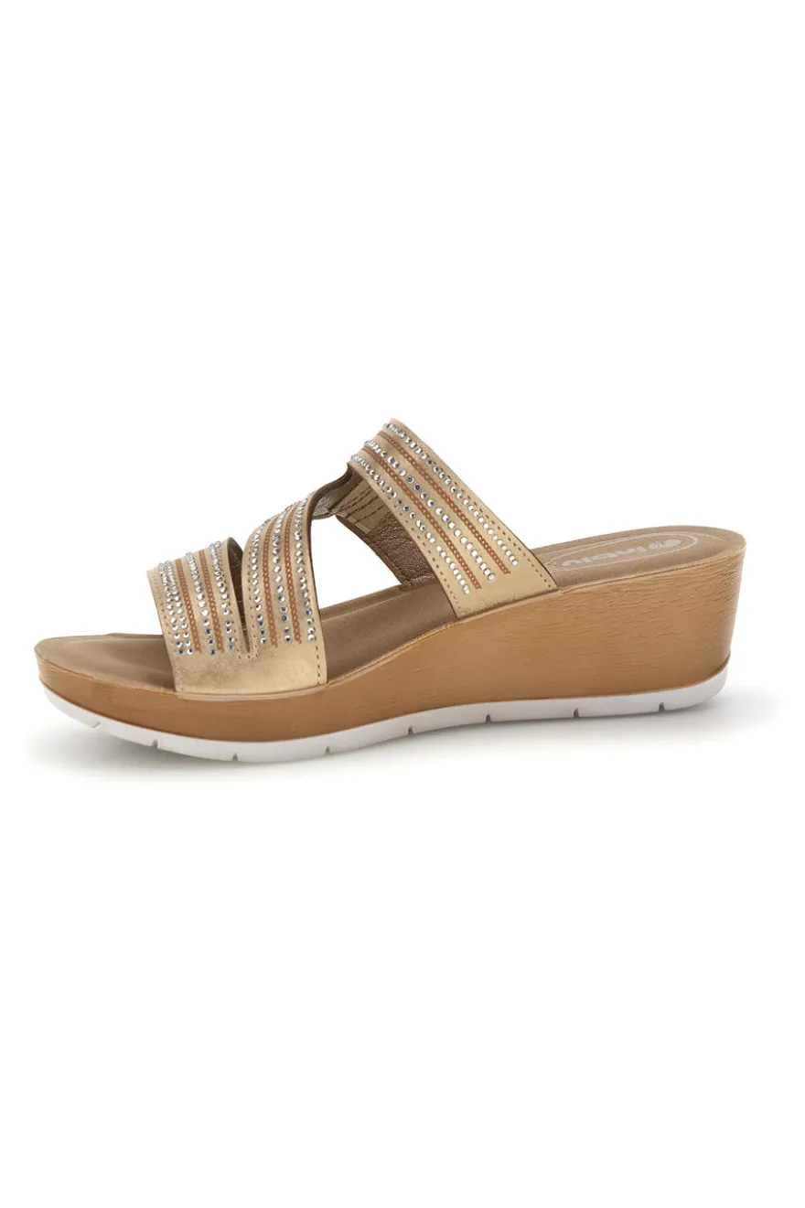 Ciabatte beige con zeppa Inblu 23 RN