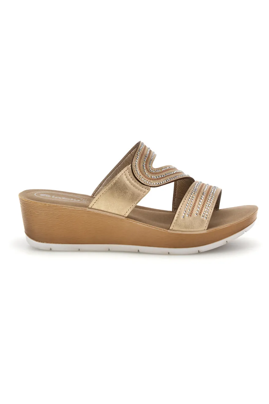 Ciabatte beige con zeppa Inblu 23 RN